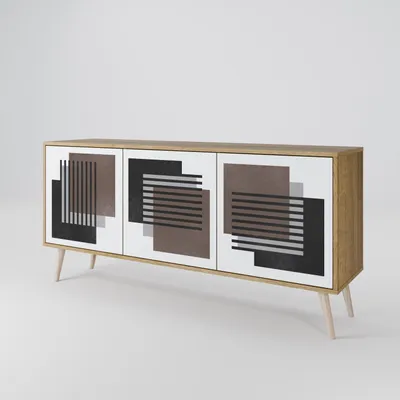 Immagine prodotto di Spacerebels cassettiera a 3 ante - credenza cassettiera - credenza alta - mobile armadio - soggiorno camera da letto - 57,5×164,5×42 (HxLxP)