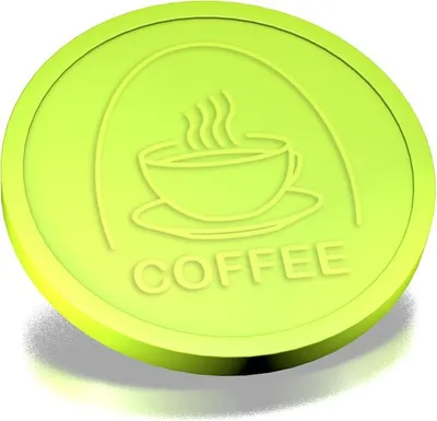 Produktbild von CombiCraft Wertmarke mit Kaffeetassen Motiv Limettengrün Ø29mm - 250 Stück