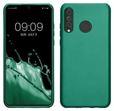 Produktbild von kwmobile Handyhülle für Huawei P30 Lite Hülle - Silikon Case metallisch schimmernd - Schutzhülle Cover - Metallic Dunkelgrün