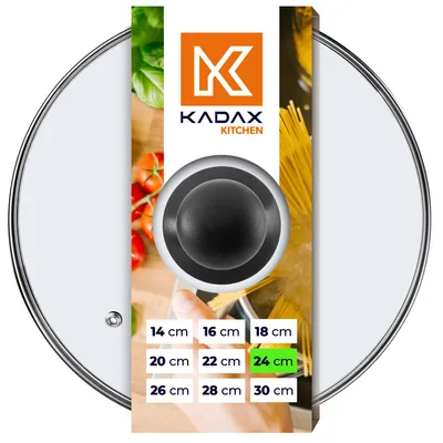 Produktbild von KADAX Glasdeckel, hitzebeständiger, mit Griff aus Kunststoff "Pecoraro", in verschiedenen Größen, 24cm