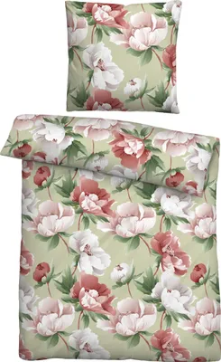 Produktbild von Traumhaft schlafen - Castell - Markenbettwäsche Baumwoll Renforce Bettwäsche 0040794 BLUMENPOWER color: grau, size: 1x 135x200 cm + 1x 80x80 cm