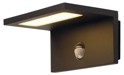 Wandaufbauleuchte mit Sensor, IP44, 3000 K, 9,8 W, 560 lm, anthrazit