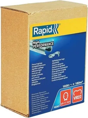 Image de Agrafes RAPID VR22, Zinc, pour pinces a ligaturer RAPID FP222 et FP20, pour fil 5-11 mm, pack de 1600 pieces