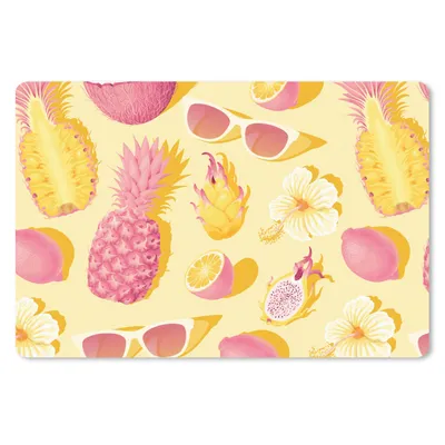 Produktbild von MuchoWow® Schreibtischunterlage Sommer - Ananas - Gelb 60x40 cm - XXL Mauspad - Großes Mauspad