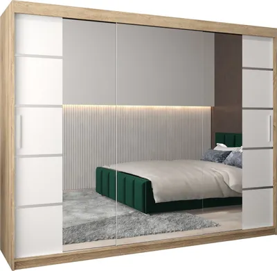 Produktbild von Kleiderschrank, Schiebetürenschrank Schlafzimmer, Schrank mit Spiegel VERONA 4 250 cm