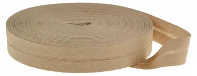Schrägband Baumwolle Breite 14mm gefalzt beige