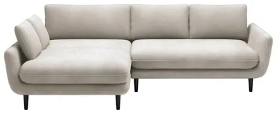 Produktbild von DOMO-HOME Ecksofa mit Schlaffunktion SOLANO – Elegantes Skandinavisches Ecksofa 260x167cm| Bettkasten und Holzbeinen für Komfort und Stil | Hochwertigen Materialien | Farbe weiß | Links