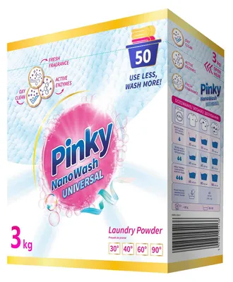 Zdjęcie produktu dla PINKY NanoWash Universal - Proszek do prania uniwersalny (50 prań) 3kg
