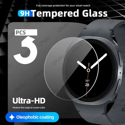 Obrázek produktu pro Ochranné sklo 9H pro displej – Samsung Galaxy Watch 8 40 mm – balení 3 kusů – nanovrstevná úprava – odolné proti poškrábání