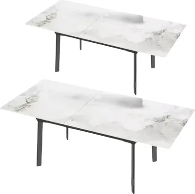 Immagine prodotto di 8-10 persone Tavolo da pranzo allungabile Vaylen - 180 cm - Tavolo da pranzo per cucina e Natale - struttura in metallo
