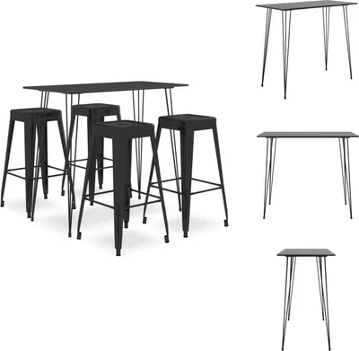 Image de vidaXL Ensemble de bar 5 pièces noir - Salle à manger