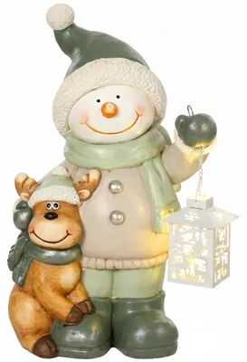 Imagen del producto de HOMCOM, figura decorativa de Navidad, muñeco de nieve de 43 cm, figura navideña de MGO para uso en interiores