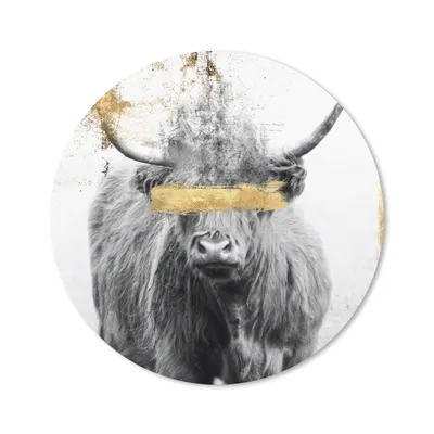 Produktbild von MuchoWow® Mauspad Mousepad Schottischer Highlander - Gold - Farbe 30x30 cm - Mousepads - Maus Mat - Pad - Mausunterlage - Tischunterlage - Schreibtischmatten