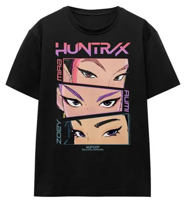 Productafbeelding van K-Pop Demon Hunters - "Huntrix Eyes" stripverhaal T-shirt voor dames, model TV43962 (maat M), zwart