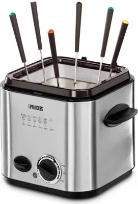 Produktbild von Princess Mini-Fritteuse und Fonduetopf 840 W 1,2 L Silber 182611