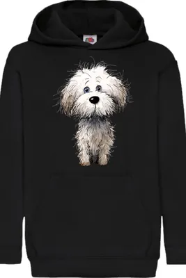 Zdjęcie produktu dla Dziecięca Bluza Z Kapturem Funny Dogs Breeds Bichon Frise Dog Breed, 9-11 Jahr - 140 / Czarny