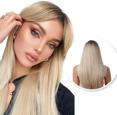 Produktbild von Blonde Perücke Frau - Sassy Goods Perücken Frauen Langes Haar - Inkl.Haarnetz - 70 cm