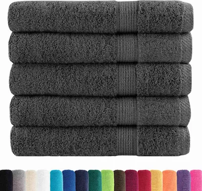 Produktbild von vidaXL Premium Handtücher SOLUND 50 Stk. Anthrazit 100x200 cm 600 g/m²