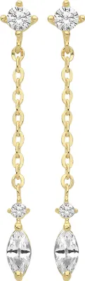 Image de Boucles d'Oreilles Femme Or 375/1000 avec Oxyde de Zirconium - 3mm*23mm; TRS26469