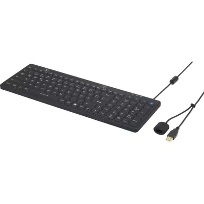 Produktbild von iM-IKB106-BK Tastatur Renkforce Schwarz Spritzwassergeschützt, Staubgeschützt