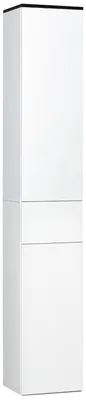 Immagine prodotto di kleankin Mobile Bagno con Ripiano Regolabile, 2 Ripiani Chiusi e un Cassetto in Truciolato e MDF, 30x28x180 cm, Bianco