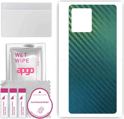 Produktbild von apgo Rückseite Schutzfolie, Skin, kompatibel mit Motorola Edge 30 Fusion, Hinten Displayschutzfolie aus Vinylfolie, kratzfest, einfache Montage - Kohlenstoff-Chamäleon CAKA1