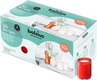 Zdjęcie produktu dla Bolsius Starlights czerwone (30 sztuk)