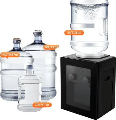 Obrázok produktu pre Dávkovač vody, výkon ohrevu 550 W, výkon chladenia 75 W, rozmery 270 x 235 x 370 mm, hmotnosť 3 kg, kompatibilný s rôznymi veľkosťami fliaš