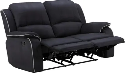 Produktbild von HERNANI 2-Sitzer-Sofa mit Entspannungsfunktion aus Mikrofaser - Schwarz
