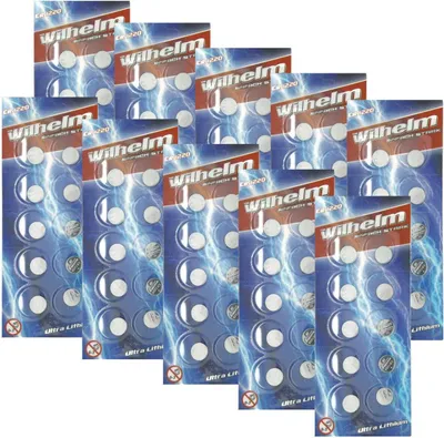 Produktbild von 200 x CR1220 WILHELM Blister Lithium Knopfzelle 3V 40mAh ø12x2,0mm Batterie DL1220