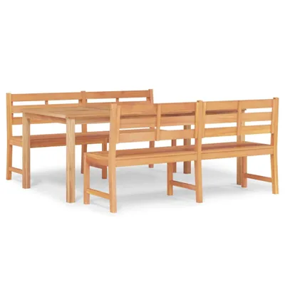 Produktbild von vidaXL 3-tlg. Garten-Essgruppe Massivholz Teak