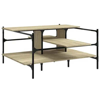 Image de vidaXL Table basse en chêne Sonoma 100x100x48,5 cm Matériau dérivé du bois