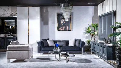 Produktbild von Wohnzimmer Sofagarnitur 3+1 Sitzer Couchtisch Sofa Sessel Set 4tlg.