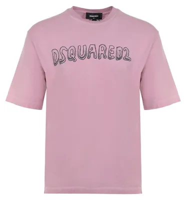 Immagine prodotto di DSquared2 - T-shirt da uomo "Best Fade", con logo, vestibilità ampia SY3900 (S) (grigio-rosa)