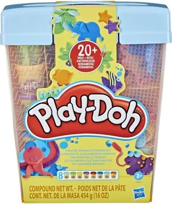 Produktbild von Play-Doh Super Zubehörbox Tiere, 22 Zubehörteile, Modellierknete, Tierspielzeug, 3+ Jahre