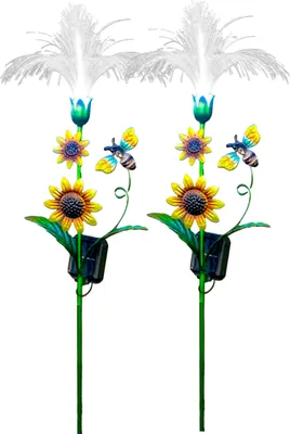 Produktbild von Northpoint LED Solar Gartenstecker Außenbereich Dämmerungssensor Garten Dekoration  2er-Set kaltweiß