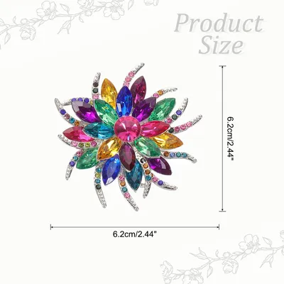 Produktbild von Strass Blumenbroschen, Mode Strass Brosche, Pin Abzeichen kristall Vintage elegante Strass Kno fš¹r Damen Kleiderzubeh?r,Farbe