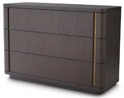 Immagine prodotto di Casa Padrino cassettiera in legno massello con 3 cassetti moka / ottone 140 x 52 x h. 95 cm - Cassettiera per camera da letto - Mobili per la camera da letto - Mobili - Arredamento - Mobili