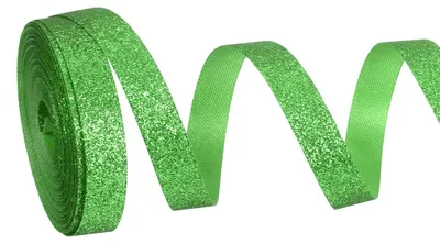 Glitter-Lintrolle 7,5 cm x 10 m, Grün, Polyester