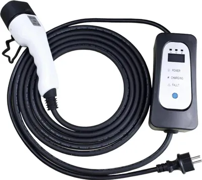 Image de Chargeur de voiture électrique - EA1655X Chargeur portable - Type 2/J1772 - Mode 2 - 8/10/13/16 A réglable - 3,6 kW - 5 m de câble - IP54 - Noir