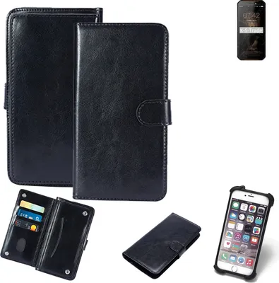 Produktbild von K-S-Trade 360° Hülle kompatibel mit Leagoo XRover C schwarz Kunstleder Case BookCase WalletCase Kunstlederederhülle Handyhülle, Rundumschutz