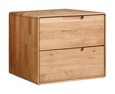 Produktbild von Nachttisch - B 51 cm - 2 Schubladen - Wildeiche massiv geölt