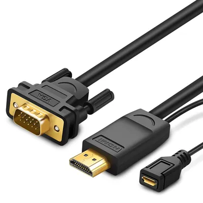 Image de Ugreen Convertisseur vidéo HDMI vers VGA avec alimentation micro USB 1,5 m noir (MM101)