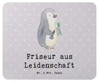 Produktbild von Mr. & Mrs. Panda Mousepad Friseur Leidenschaft - Grau Pastell - Geschenk, mousematte, Friseursalon, Spruch, Barbier, Mouse Pad, mauspad laptop, computer, Frisör