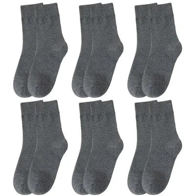 Produktbild von 6 Paar Damen Crew Socken Baumwolle Socken Atmungsaktive Sportsocken Freizeitsocken, Dunkelgrau