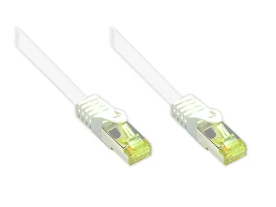 Immagine prodotto di Cavo patch RJ45 con cavo grezzo Cat.7 e protezione naso a scatto (RNS®), S/FTP, PiMF, senza alogeni, 600MHz, OFC, bianco, 20m, Good Co