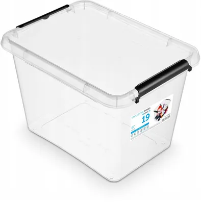 Produktbild von ORPLAST Kunststoffbox Aufbewahrung 19L mit Deckel und Griffen