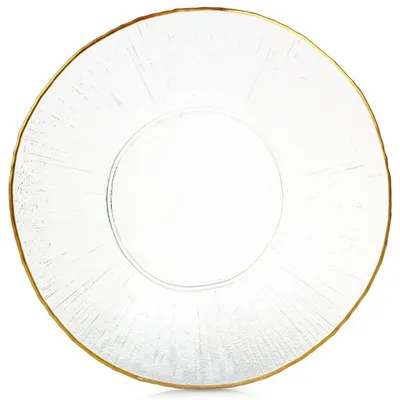 Produktbild von Speiseteller flach Glas Goldplatte 30 cm