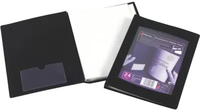 Produktbild von Präsentations-Sichtbuch A5 PP 24 Hüllen schwarz Packung mit 10 Stück
