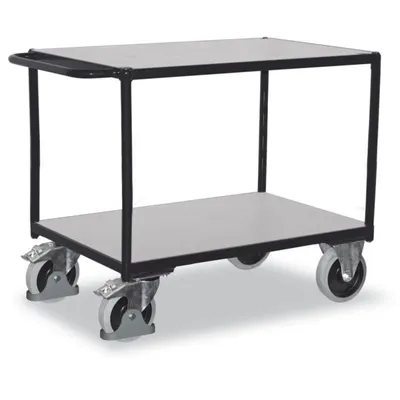 Produktbild von Schwerer ESD Tischwagen mit 2 Ladeflächen Typ S + EasySTOP
